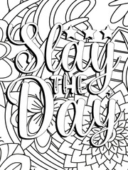 Funny-Quotes Coloring pages. Coloring page for adults and kids. Vector Illustration.