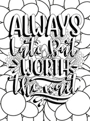 Funny-Quotes Coloring pages. Coloring page for adults and kids. Vector Illustration.