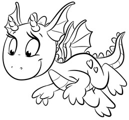 Niedlicher fliegender Drache - Vektor Illustration