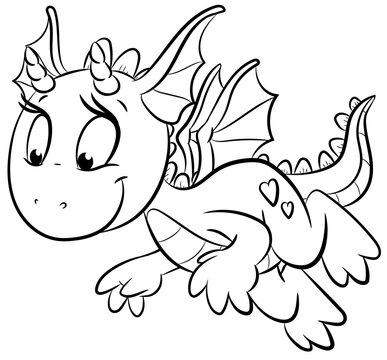 Niedlicher fliegender Drache - Vektor Illustration