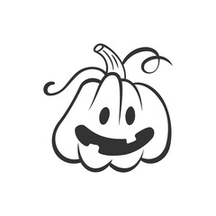 Cute cartoon pumpkin. Happy Halloween character. Childish pumpkin. Jack o lantern