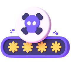 Password in 3d render for graphic asset web presentation or other