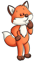 Niedlicher nachdenklicher Fuchs