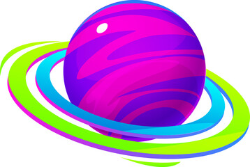 Cartoon psychedelic planet