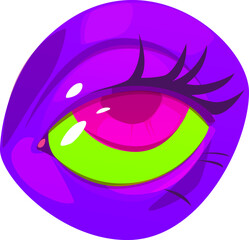 Cartoon psychedelic eye