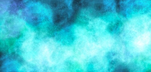 Shades of blue ocean galaxy nebula art background