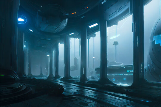 Space Station Futuristic Interior