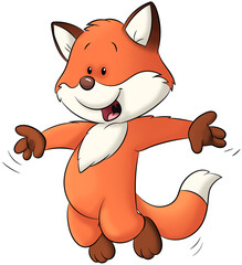 Niedlicher springender Fuchs