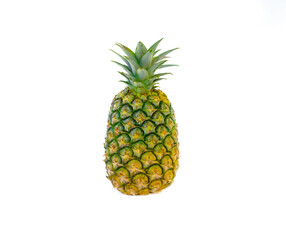 Close-up of whole fresh pineapple on white background