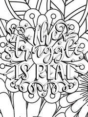 Funny-Quotes Coloring pages. Coloring page for adults and kids. Vector Illustration.