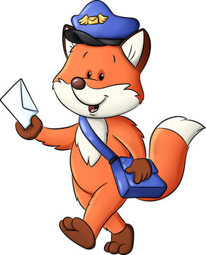 Ein niedlicher Fuchs als Briefträger