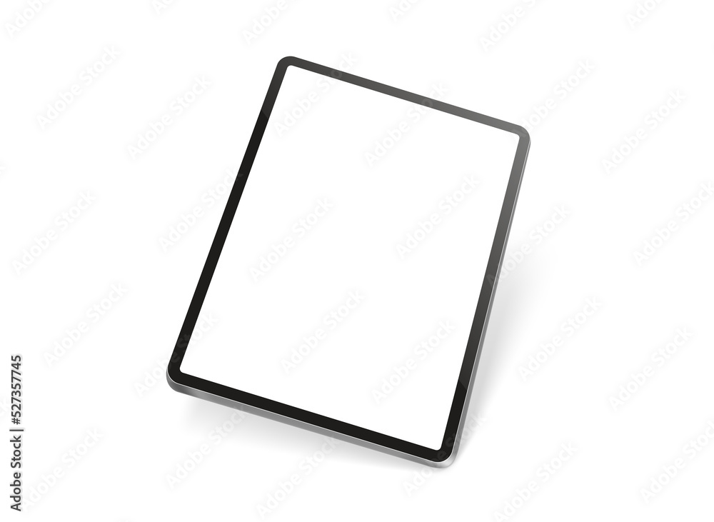 Poster Modern tablet computer in perspective with blank screen. Realistic layered vector