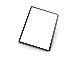 Modern tablet computer in perspective with blank screen. Realistic layered vector