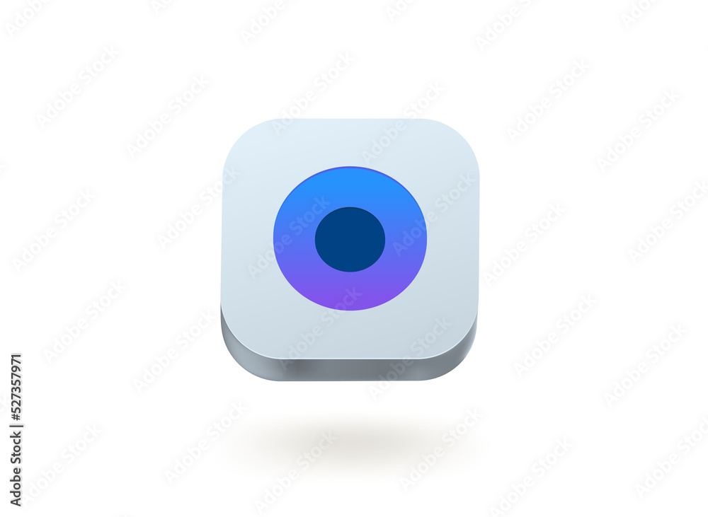 Poster Camera icon. 3d vector mobile application icon 