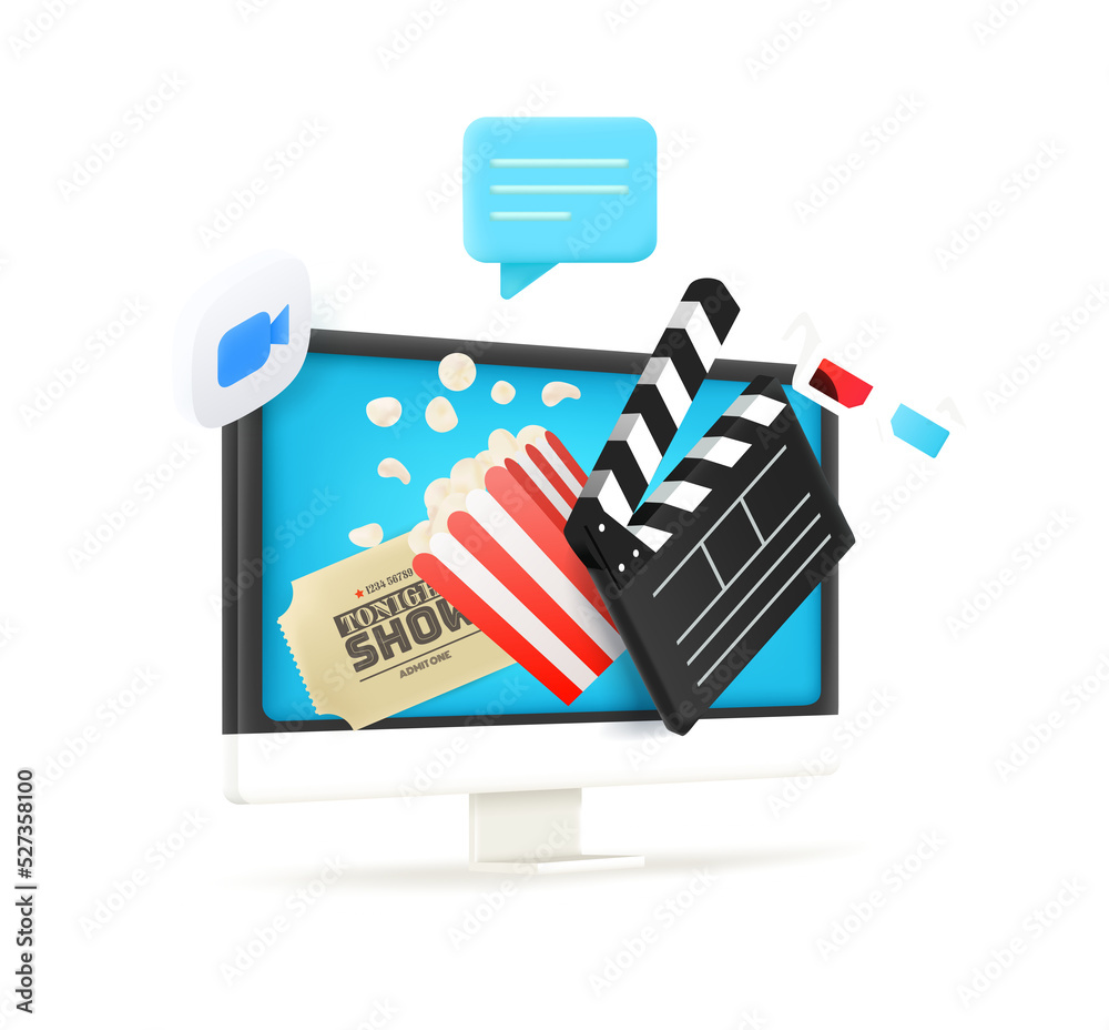 Aufkleber Using modern computer for watching videos. 