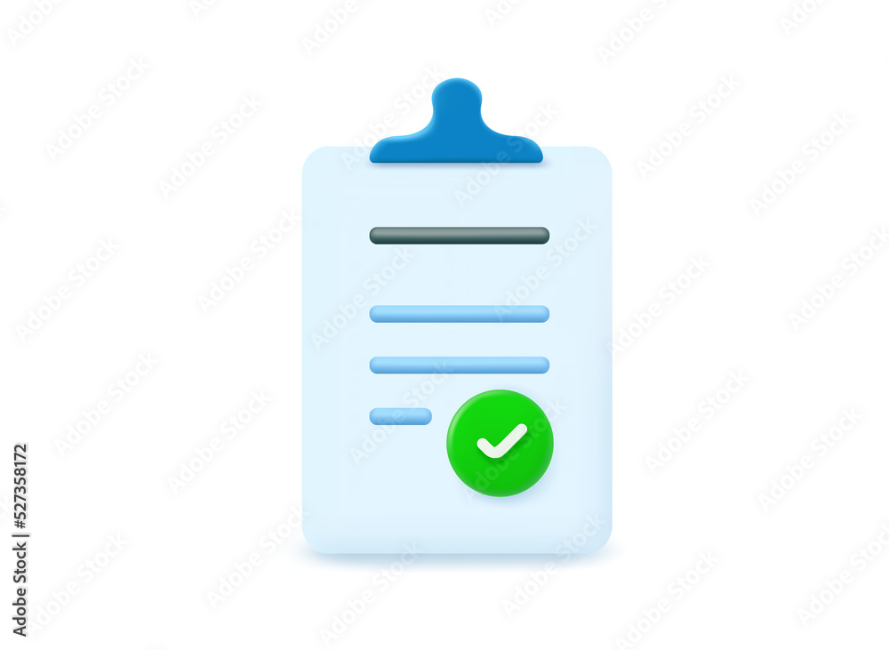 Poster Clipboard with text and check icon