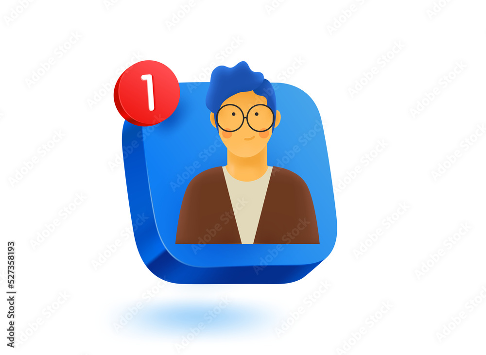 Poster messenger app with new message.