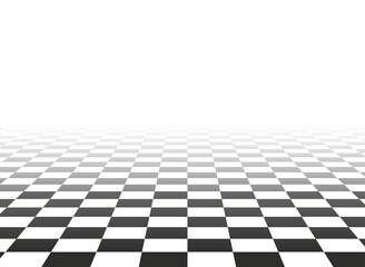 Naklejka premium Black and white cells in perspective.