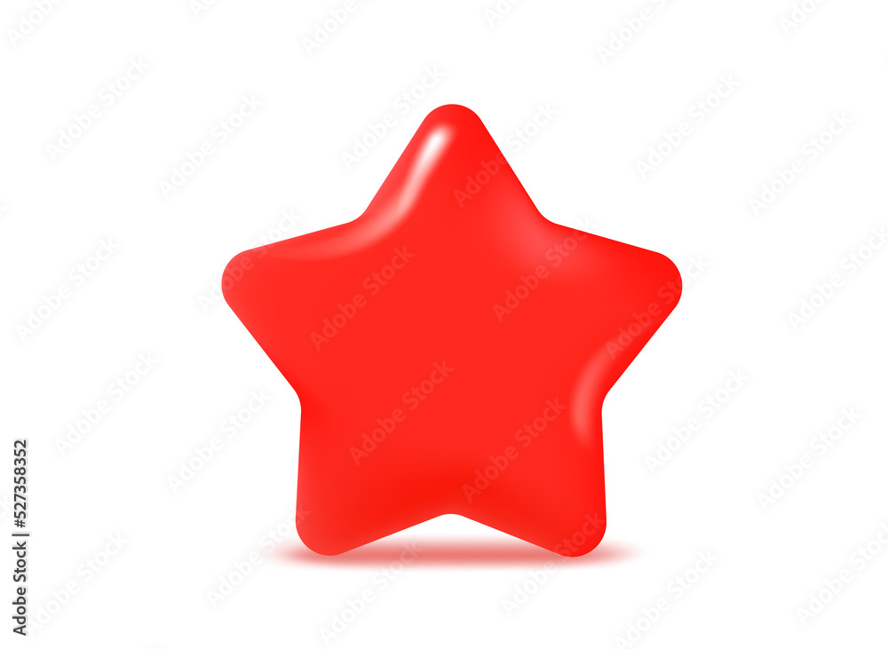 Poster red rating star on red backgrond