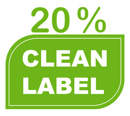 20% pure percentage label