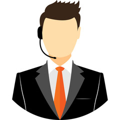 businessman avatar operator, call center