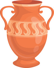 Old amphora. Clay vessel. Cartoon ancient vase