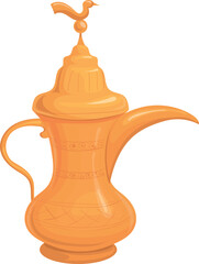 Middle eastern jug. Cartoon ancient ceramic pitcher