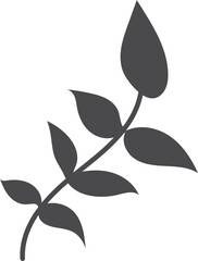 Branch black silhouette. Nature symbol. Eco sign