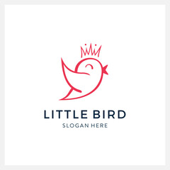 Bird logo vector line art design template luxury modern minimalist and feminine for business
