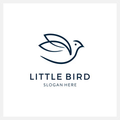 Bird logo vector line art design template luxury modern minimalist and feminine for business