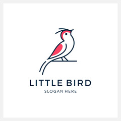Bird logo vector line art design template luxury modern minimalist and feminine for business