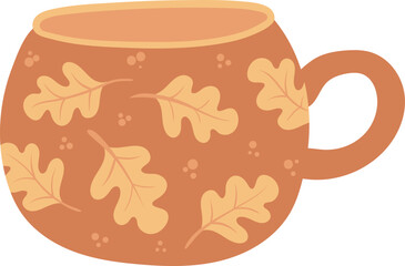 Cute cup in nordic style. Hand drawn tea mug