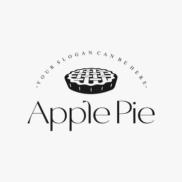 simple apple pie logo vector