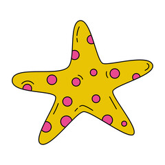 Cute cartoon starfish icon.