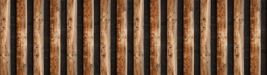 Old brown rustic bright wooden boards texture - wood panel wall timber metal grid background panorama banner, seamless long pattern