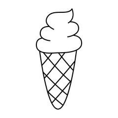 Simple fun soft serve icecream in waffle cone