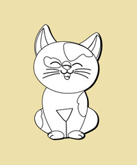 Cats couple illustration. Vector cartoon kitten animals icons set. Seamless greetings symbols bakground. Web stickers template. 