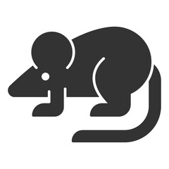 Experimental mouse for research - icon, illustration on white background, glyph style