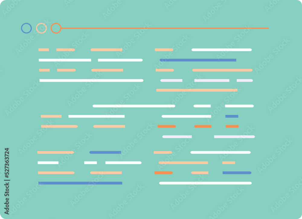 Poster Code screen. Programming language text cartoon icon