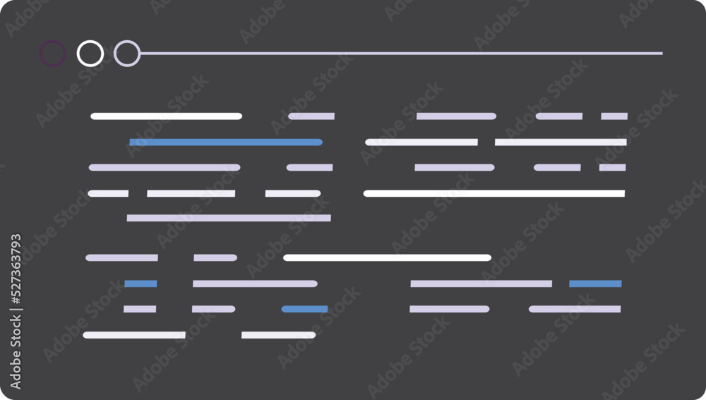 Poster terminal window. programming language on computer black screen