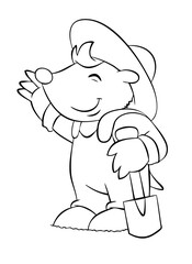 Mole.Element for coloring page. Cartoon style.