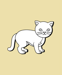 Cats couple illustration. Vector cartoon kitten animals icons set. Seamless greetings symbols bakground. Web stickers template. 