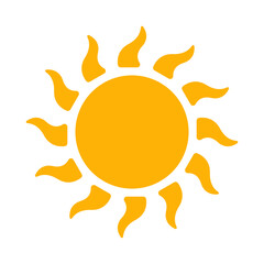 Sun icon flat vector illustration Clipart