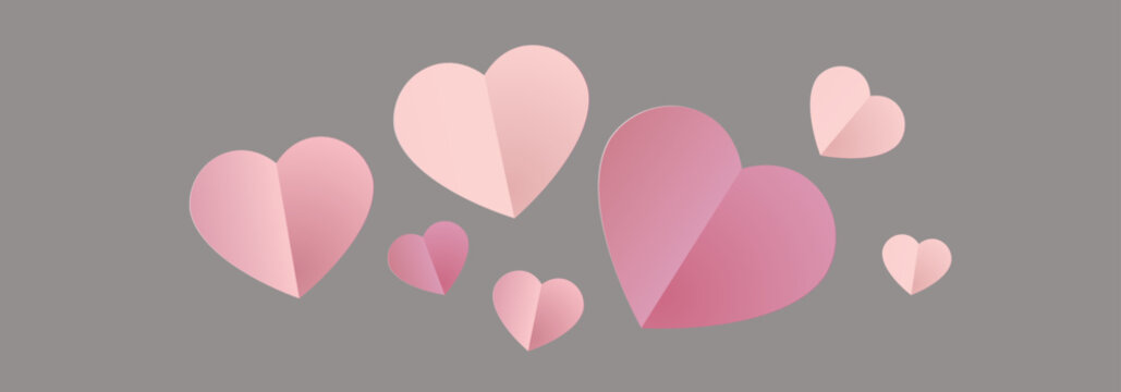 Pink sweet hearts background - love theme for valentines day design banner