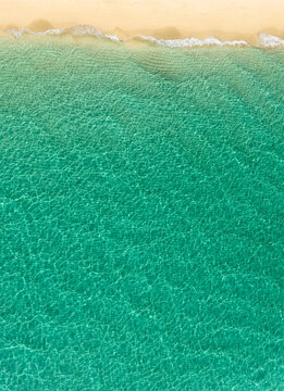 Overhead View Of Turquoise Ocean And Beach