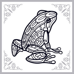 Frog zentangle arts isolated on white background