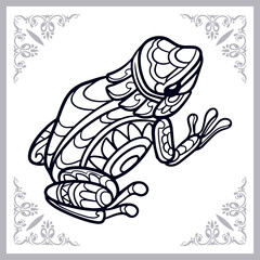 Frog zentangle arts isolated on white background