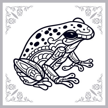 Frog zentangle arts isolated on white background