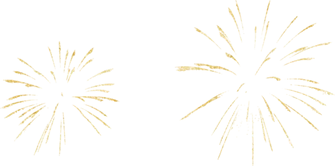 Foto op Canvas Golden firework texture, thin  stroke lines. Isolated png illustration, transparent background. Design  for overlay, montage, texture. Happy new year concept. © Anna