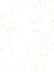 Golden paint splatter, grain. Gold stain texture. Isolated png illustration, transparent background. Asset for overlay, montage, collage, pattern, mark making.